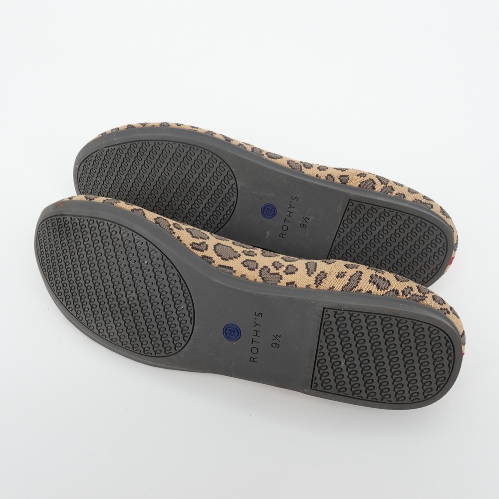Rothys The Flat Spotted Cat Leopard Print Knit Ballet Flats Size 9.5 Womens - Picture 6 of 7